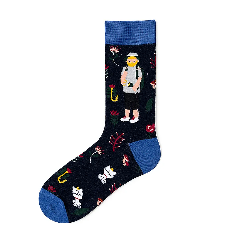 Japan Harajuku Coffee Animals Women Socks Kawaii Cute Men Cartoon Funny Chic Street Skate Boy EU35-42 | Женская одежда