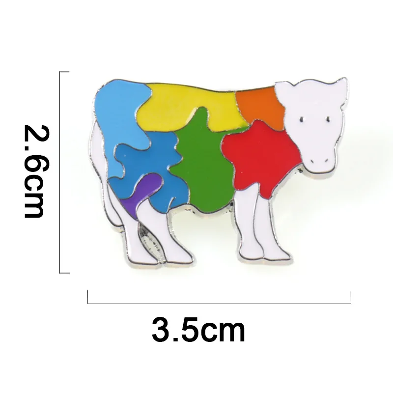 5 шт./лот радужная брошь булавки в виде животных ЛГБТ значки металлическая милая