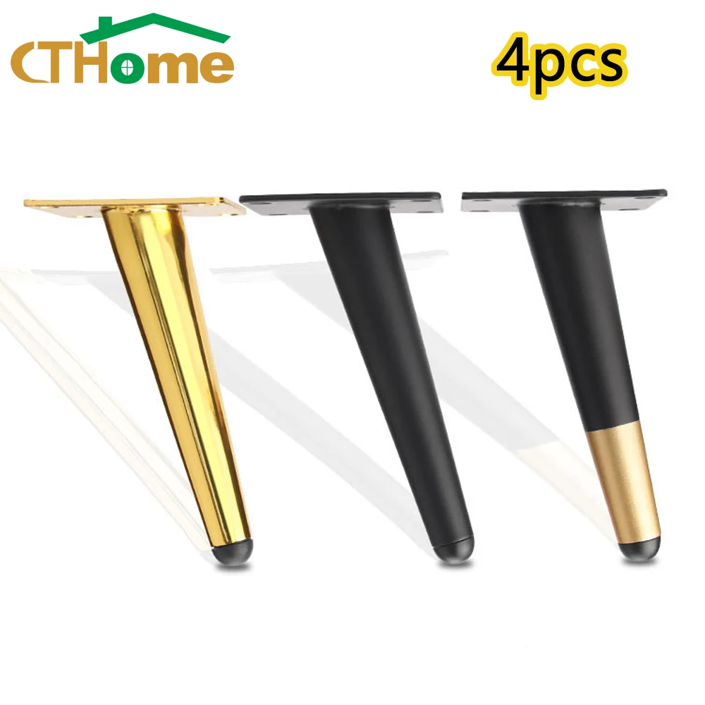 4 шт. 10 55 см прямые ноги для металлическая мебель черного и золотого цвета диван