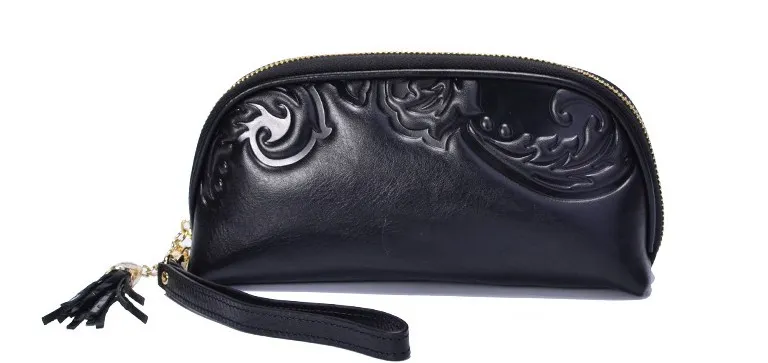 

Genuine leather cowhide women soft clutch zip wallet for daily use
