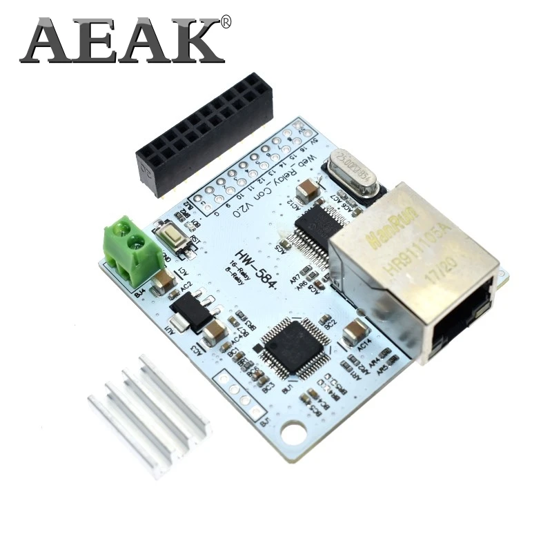 Сетевой релейный переключатель AEAK 28J60 W5100 RJ45 8 каналов 5 В модуль Интернет реле P2P