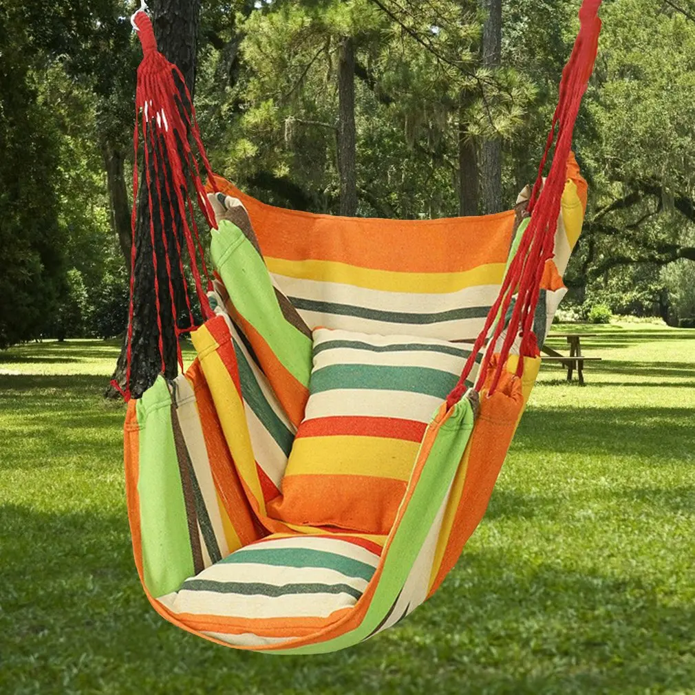 Canvas Hanging Hammock Chair Hanging Rope Swing Bed 200KG Load Bearing For Outdoor Garden Porch Beach Camping Travel images - 6