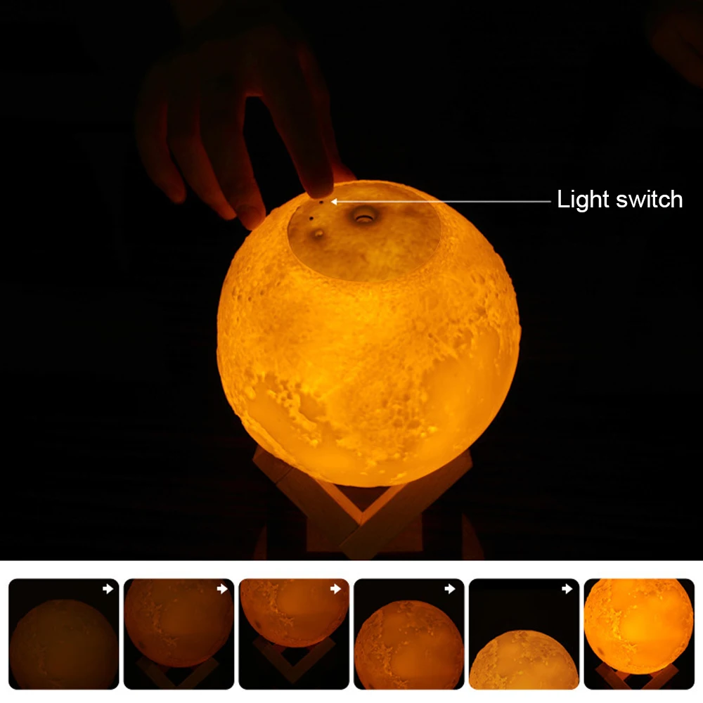 3D Moon Lamp 880 мл ультразвуковой увлажнитель воздуха светодиодный ночник USB