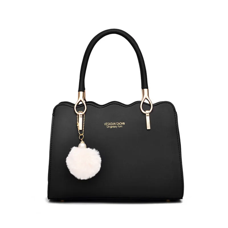 

New style simple messenger single shoulder large capacity hair ball square European and American retro fashion trend female bag