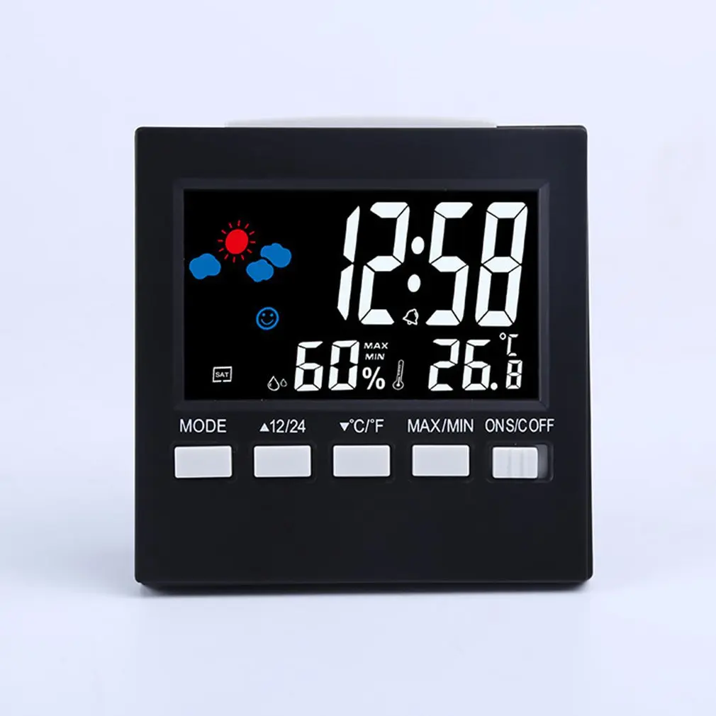 

Weather Clock Color Screen Digital Display Thermometer Humidity Clock Colorful Alarm Calendar Weather Electronic Alarm Clock
