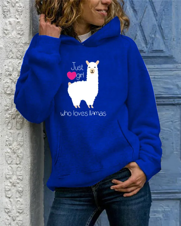 Свободный свитер с капюшоном милым рисунком Милые толстовки для женщин верхняя