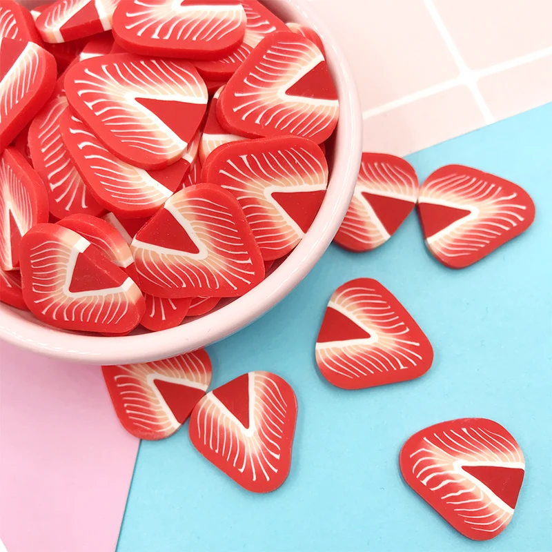 50 шт./лот Большие кусочки клубники Полимерная глина ремесла Сделай сам украшение