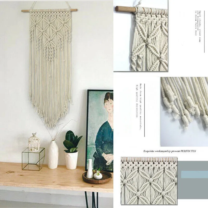 Ручной работы гобелен в стиле бохо Макраме Тканые настенные Висячие украшения
