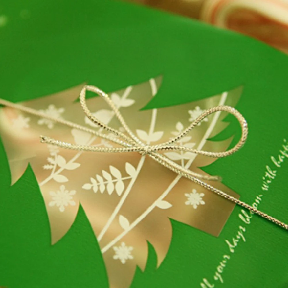 

Christmas Bag Gift 50Pcs Christmas Tree Print Candy Gift Bag Storage Pouch Home Party Decoration Jewelry Packaging For Kids