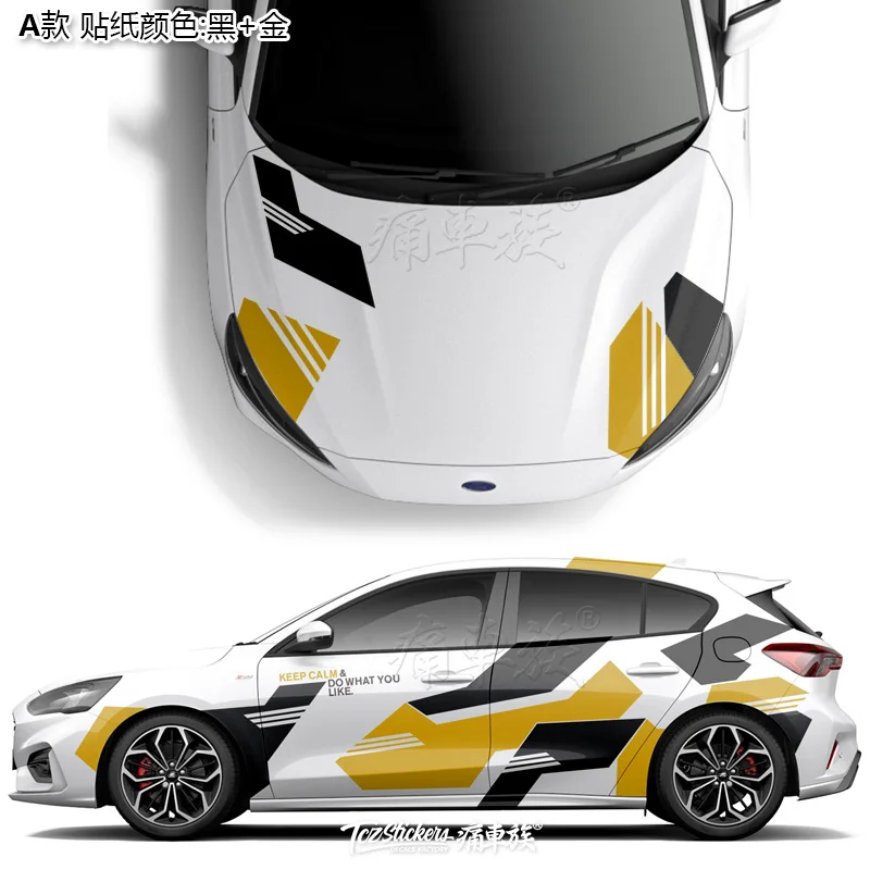 Автомобильные наклейки для Ford Focus 2019 цветные кузова фокус внешний вид украшение