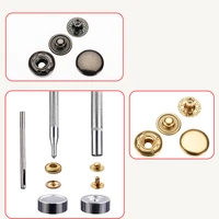 150pcs leather snap fasteners kit 12mm metal button snaps press studs with setter tools 6 color for clothes jackets bag