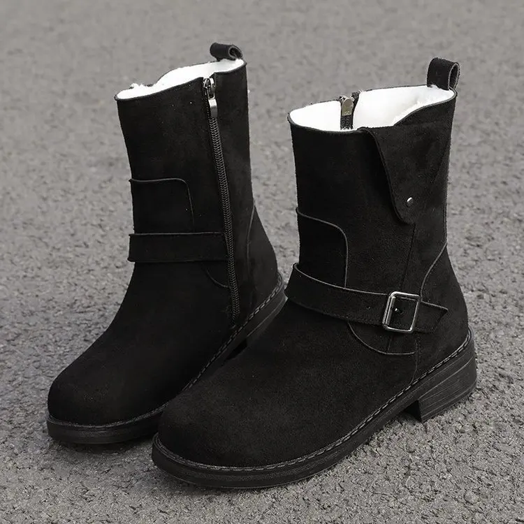 

Dacomfy Winter Women Boots High Quality Keep Warm Mid-Calf Snow Boots Ladies Lace Up Casual Shoes Non-slip Comfortable Sneakers