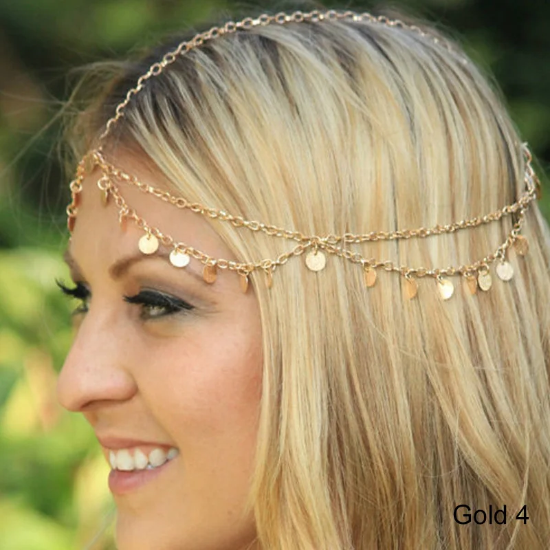 Bohemian Hair Jewelry Party Wedding Vantage Crown Metal Tassel Women Head Chain Headband Headpiece DL | Красота и здоровье