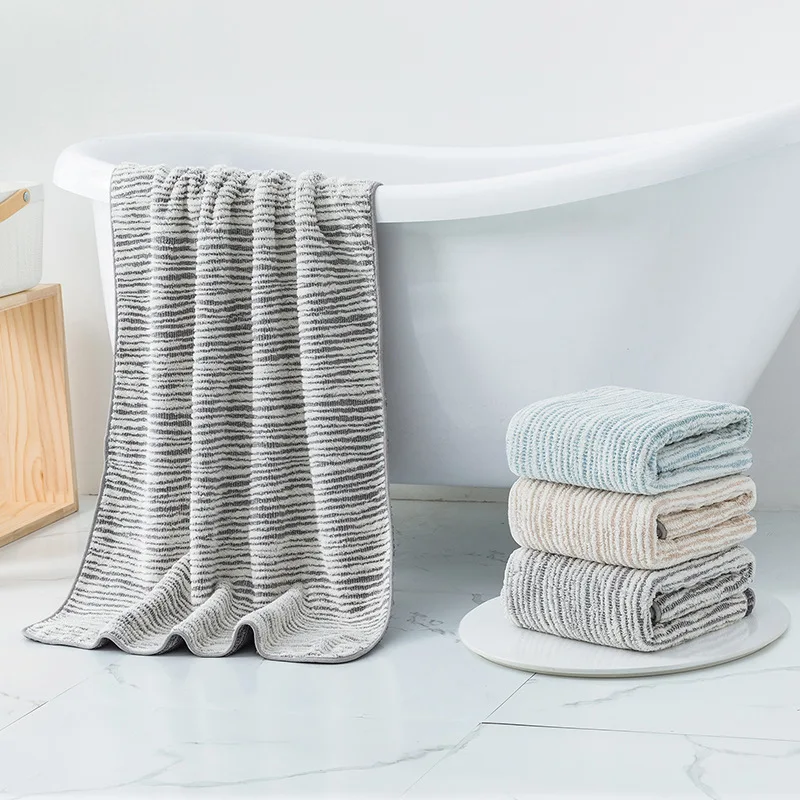 

Жаккардовое банное полотенце для мужчин и женщин, Мужской Хлопковый банный халат, полосатые толстые банные полотенца, банное полотенце для ...