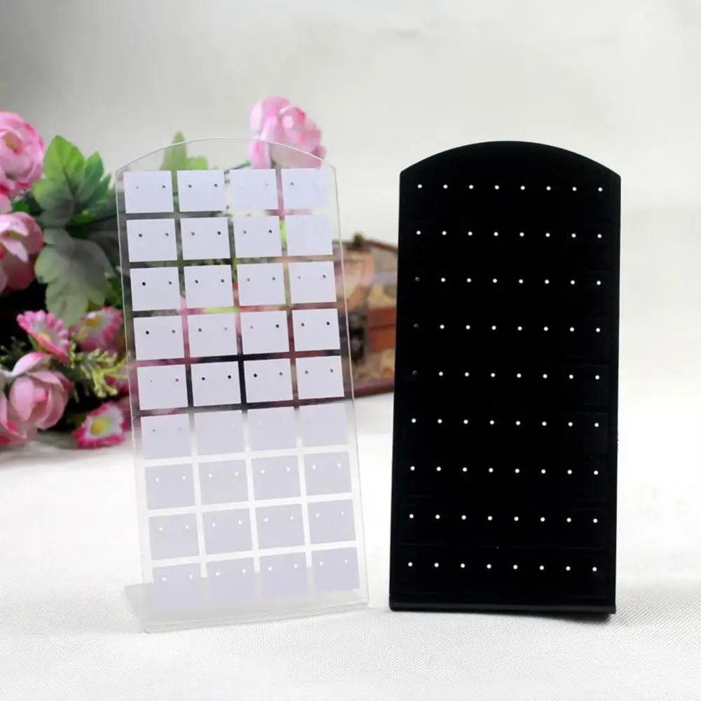 

New L Shape 24/48/72 Holes Ear Stud Earrings Holder Jewelry Showcase Stand Display Plastic Rack Women Jewelry Holder Organizer