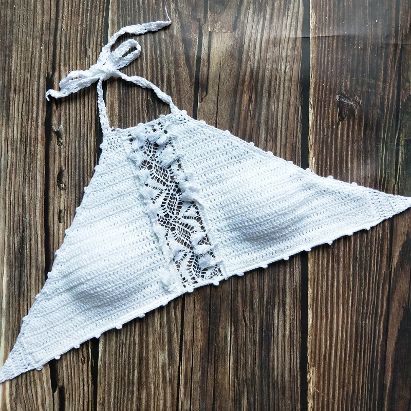 Бикини на шнурках, Mujer, открытые купальные костюмы, женский вязаный купальник, женская пляжная одежда, вязаный Топ без спины с кисточками