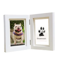 newborns baby safe non toxic handprint photo frame 3d diy pet dog paw prints souvenir photo frames for pine wood frames