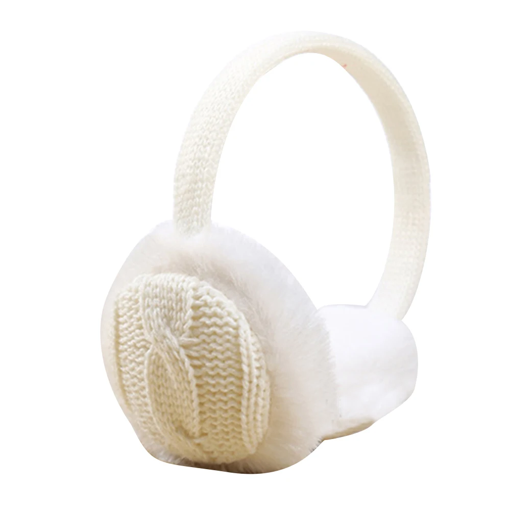 Модные женские наушники зимние теплые плюшевые вязаные аксессуары для ушей