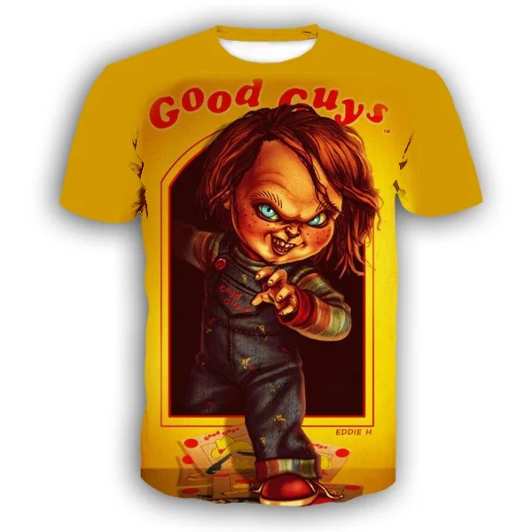 Новая футболка с 3D-принтом для невесты Чаки, модная мужская и женская футболка с рисунком на бедрах, графические футболки в стиле Харадзюку