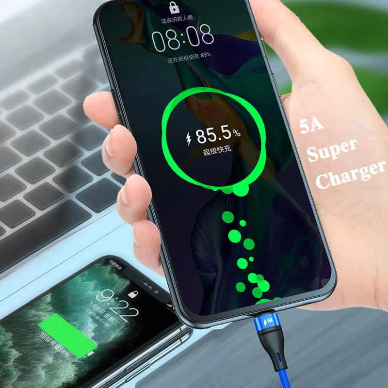 Линия передачи данных 3 в 1 кабель для iPhone Android Type-c мобильный телефон