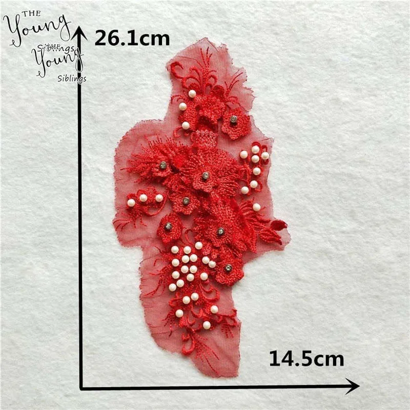 Высококачественный кружевной воротник с вышивкой 3D Цветы Кружевная аппликация
