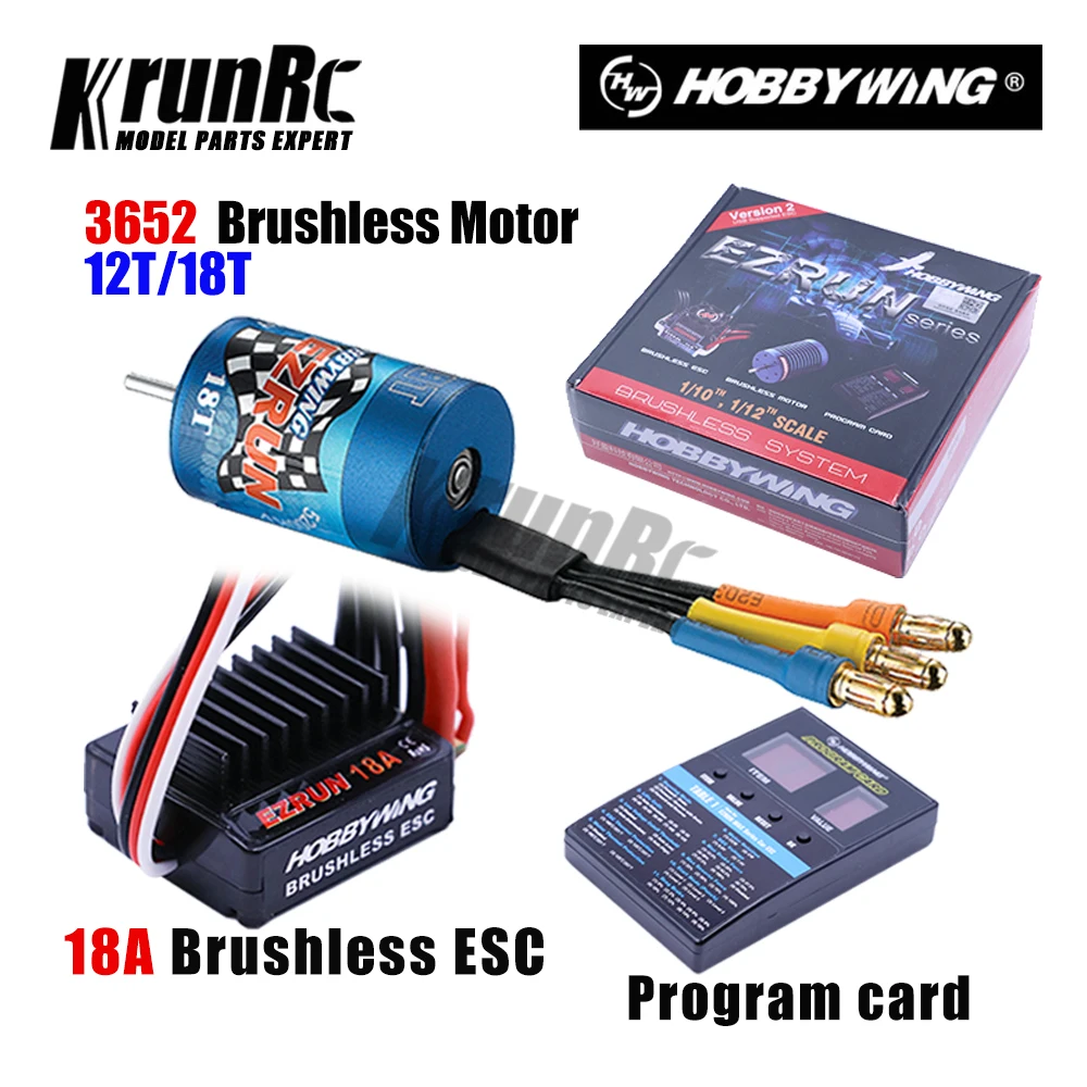 Безщеточный мотор Hobbywing EZRUN Combo A1 A2 12T/18T 7800KV 5200KV + 18A ESC карта для автомобиля