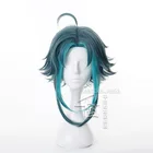 Новая игра Genshin Impact Xiao парик косплей Алмазная наклейка смешанные темно-зеленые короткие волосы Хэллоуин ролевая игра украшение на лоб