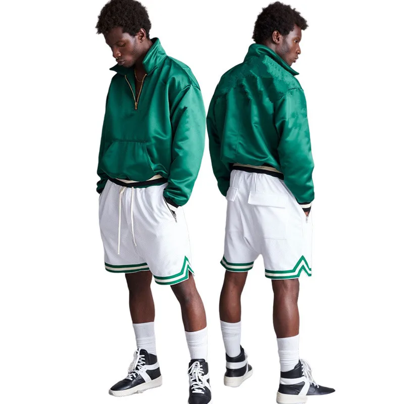 

Summer Mesh Quick Drying Sweat Shorts Men Workout Jersey Basketball Shorts Back Big Pocket Jogging Gym Running Sweatpants