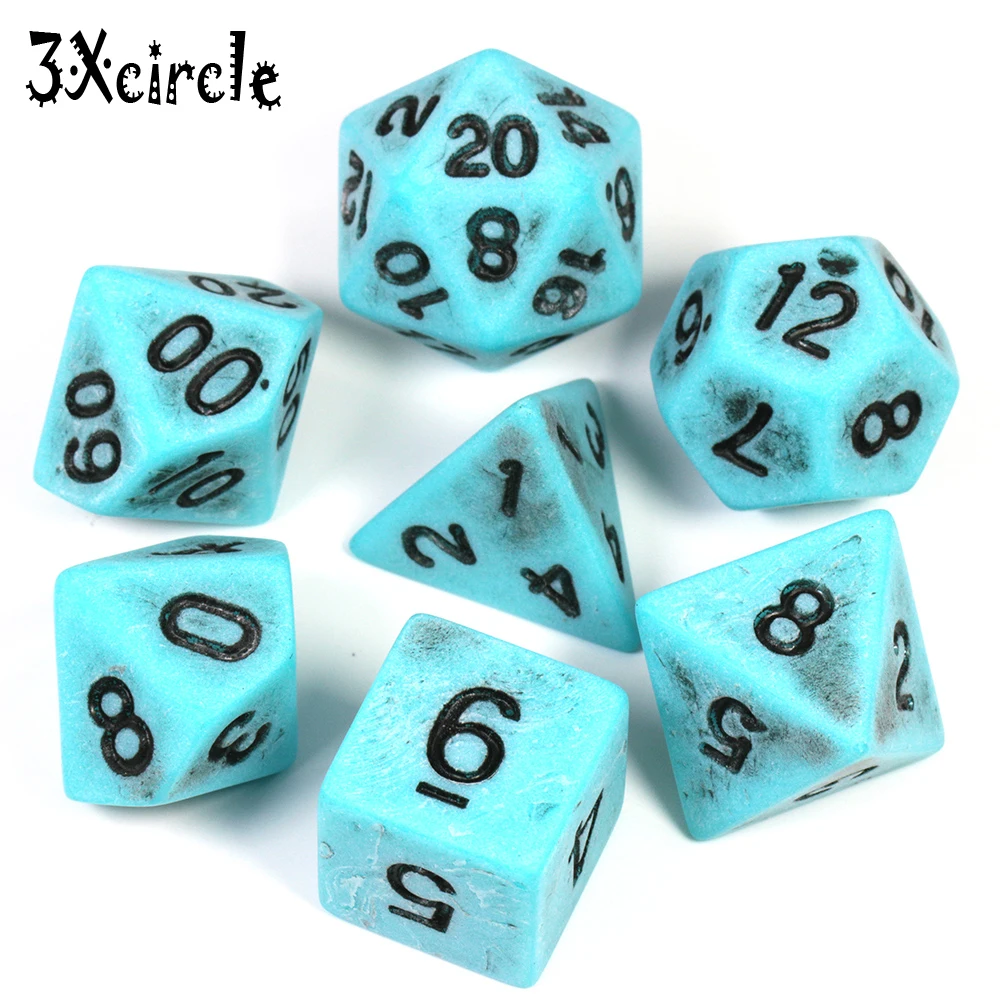 7 шт./компл. многогранная игра TRPG игры DND непрозрачные детские кости с несколькими