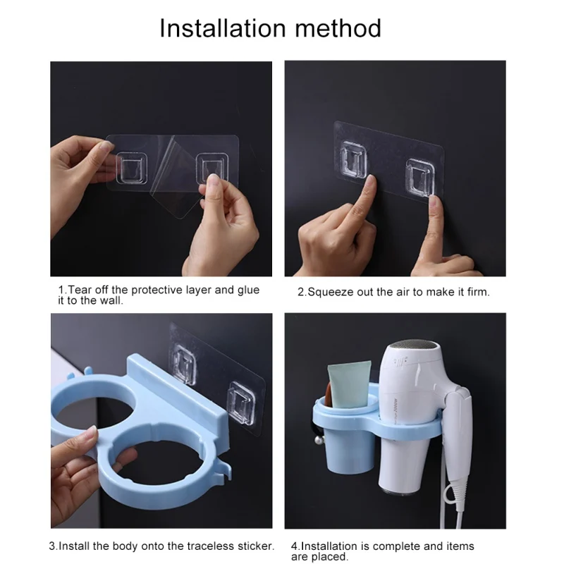 1 шт. настенный держатель вешалка для сушки волос|Подставки хранения и стеллажи| |