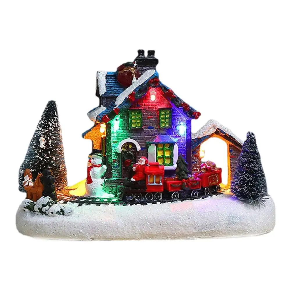 

Christmas Candy House Luminous Resin Ornament Christmas Light For Tabletop Gifts New Year 2022 Natale Navidad Noel Decor