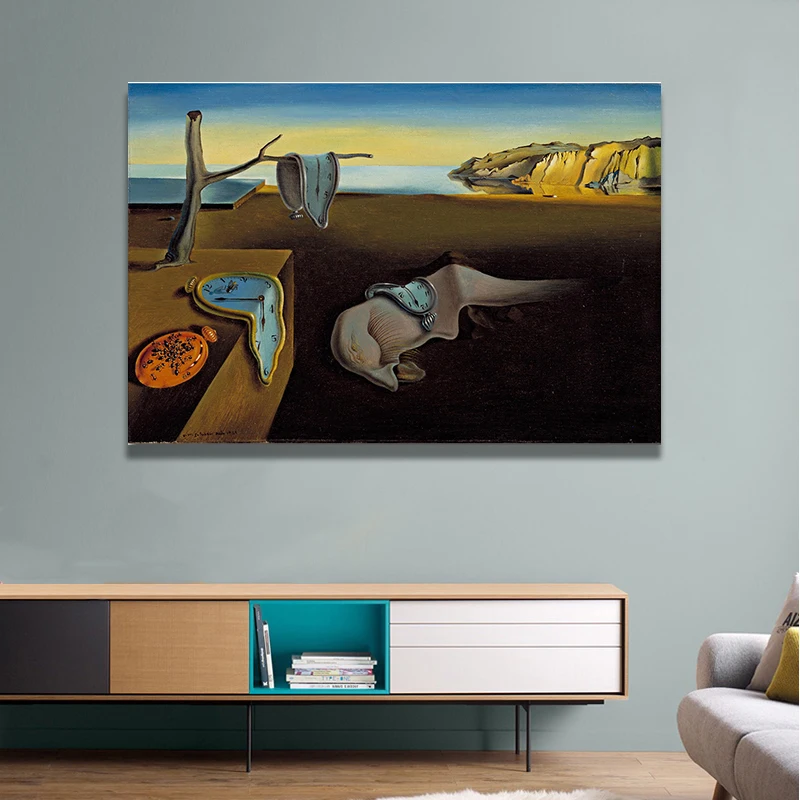 

Salvador Dali The Persistence of Memory Clocks Surreal Oil Painting Canvas Poster Print Cuadros Wall Art Picture For Living Room