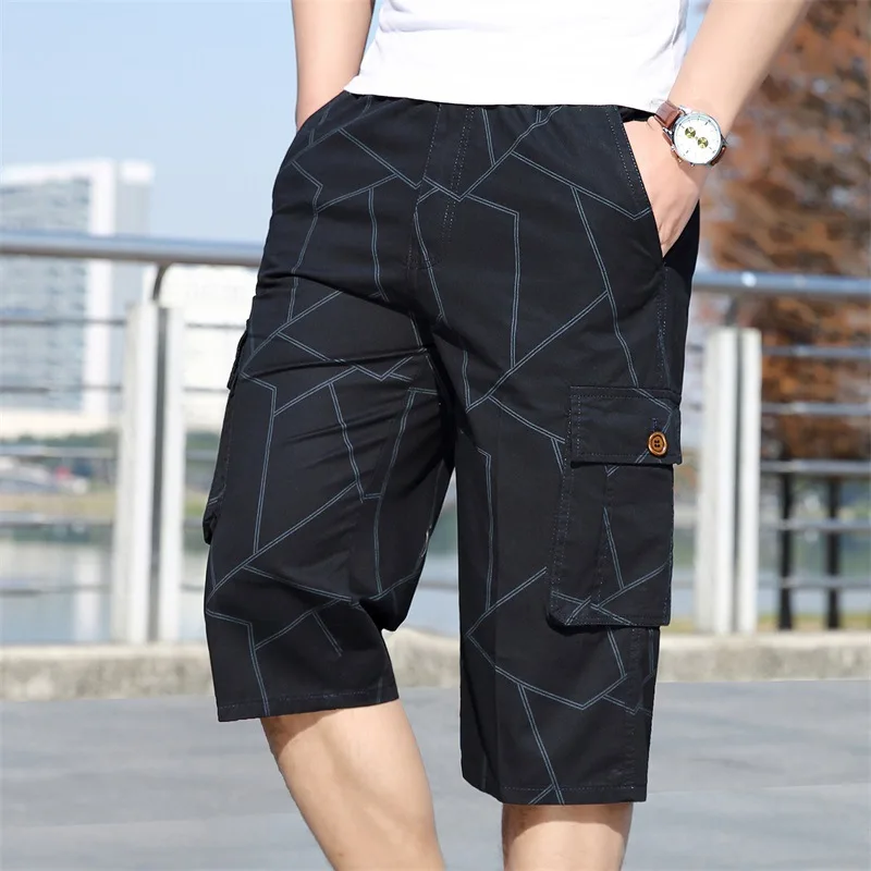 

Summer men's large casual Capris new washed overalls men's sports Capris cross border wholesale