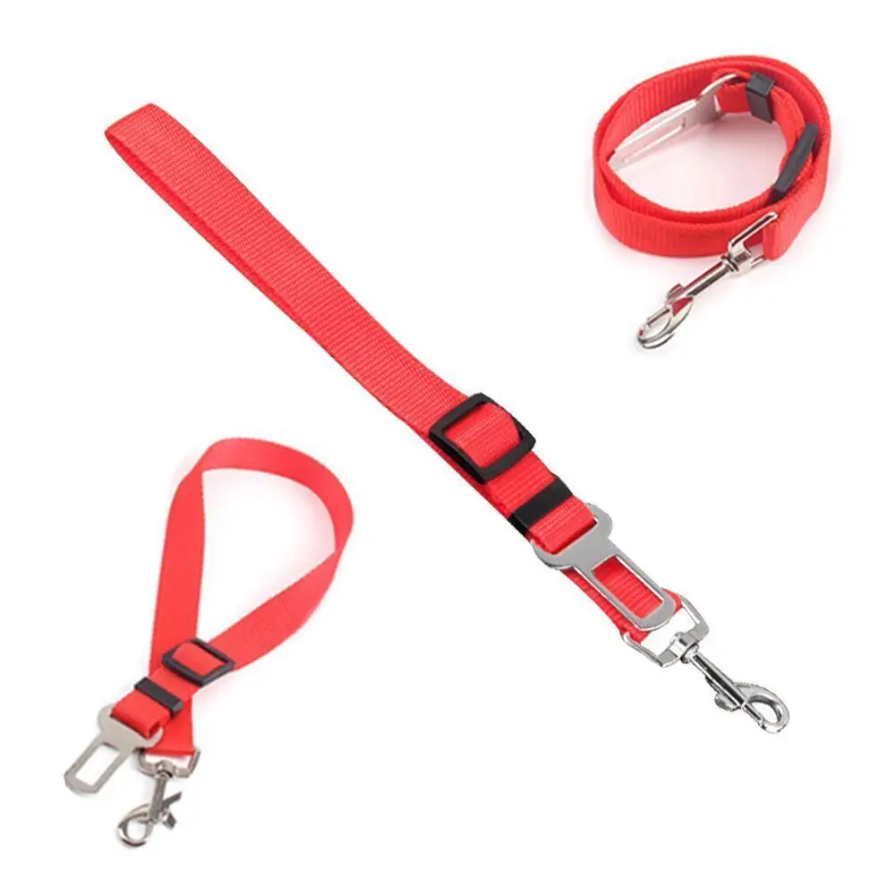 

Adjustable Pet Car Safety Belt Nylon Pets Dog Cat Seat Lead Leash Harness for Puppy Kitten Vehicle Security Leash 65cm