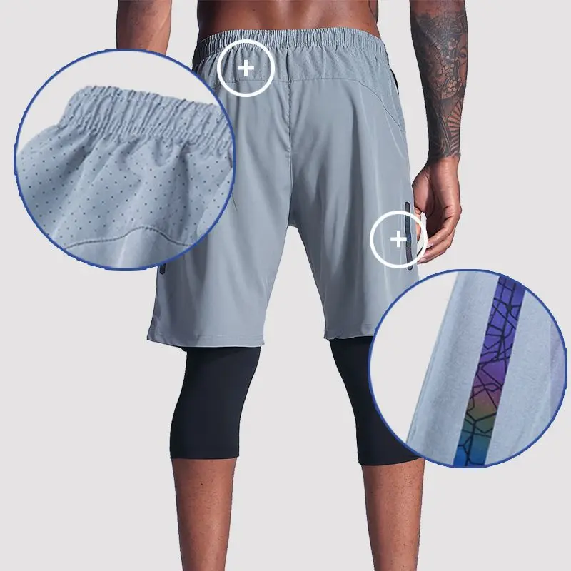 

Running Fitness Pants Professional Equipment Training and Exercise Men's Breathable Quick Drying Stretch Fabric Shorts 07JW537
