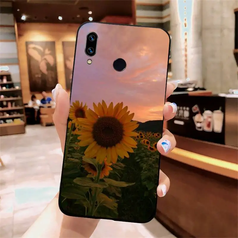 

Sunflower flower fashion coque Phone Case For Xiaomi Redmi note 7 8 9 t k30 max3 9 s 10 pro lite