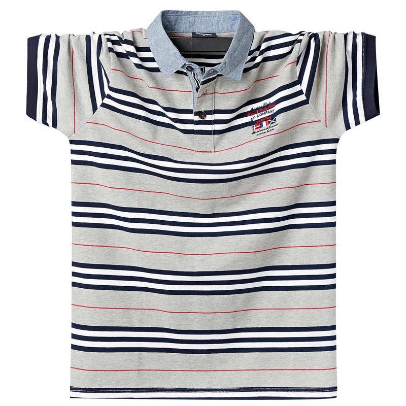 Мужская хлопковая рубашка поло с воротником стойкой и коротким рукавом|Поло| |