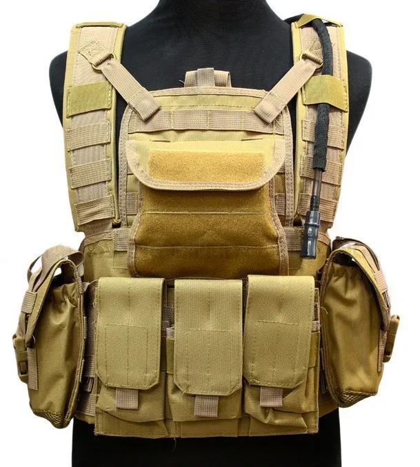 

USMC Assault Vest With Water Tank (Sand) Tactical Vest CS Party Supplies Free Shipping