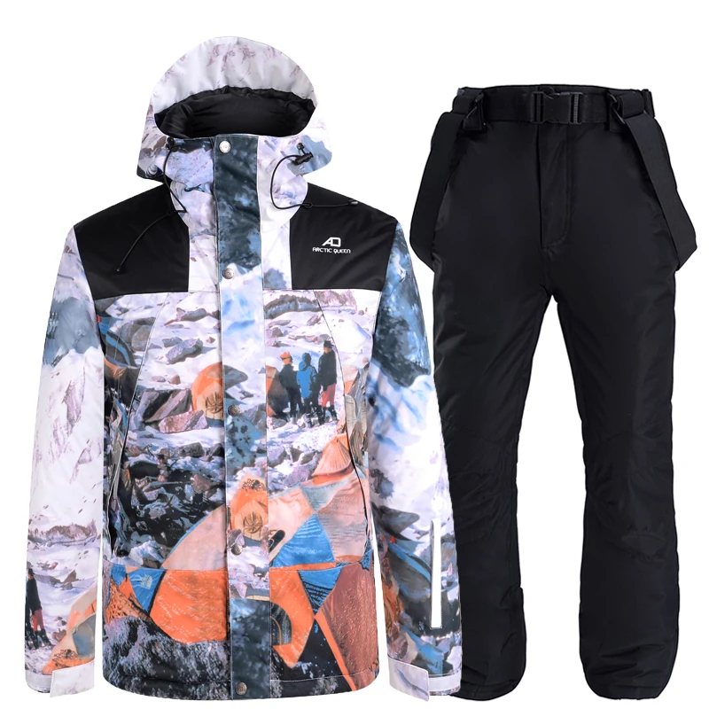 

Новинка 2021 плотный теплый мужской женский лыжный костюм водонепроницаемый ветрозащитный костюм для катания на лыжах сноуборде куртка брюк...