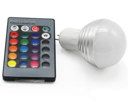 

GU5.3 Dimmable LED Light Bulbs 3W RGB Color Changing Bulb Lamp with IR Remote Control