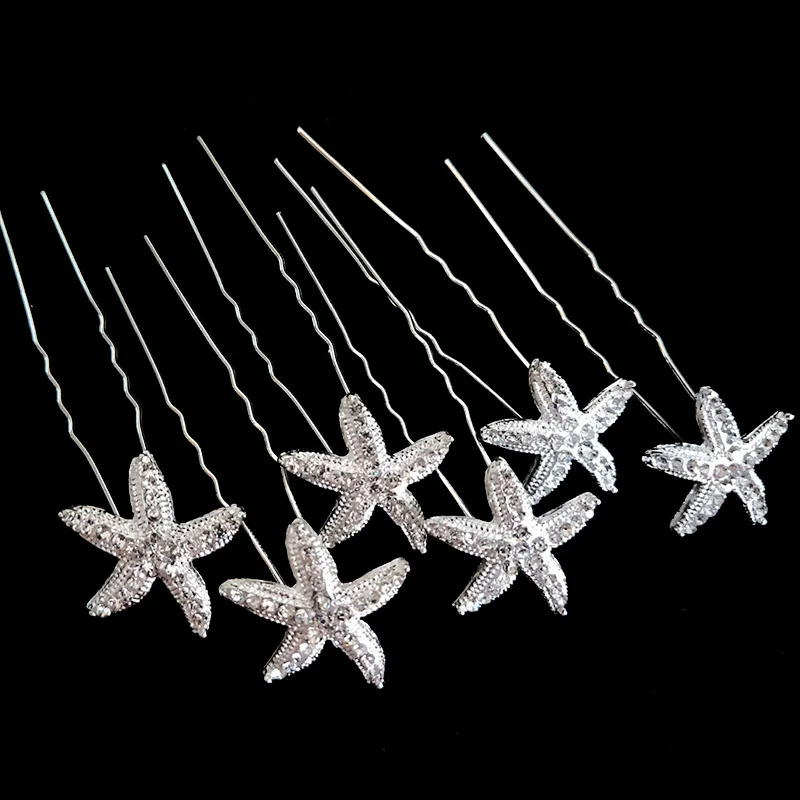 

Bride starfish diamond hairpin U-clip hairpin headdress