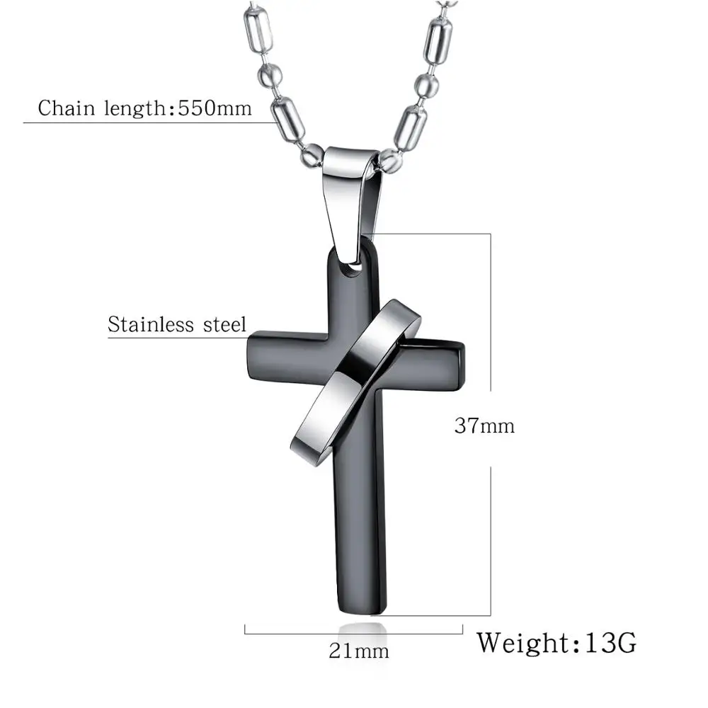 Классическое ожерелье с подвеской крестом для мужчин и женщин цепочка из