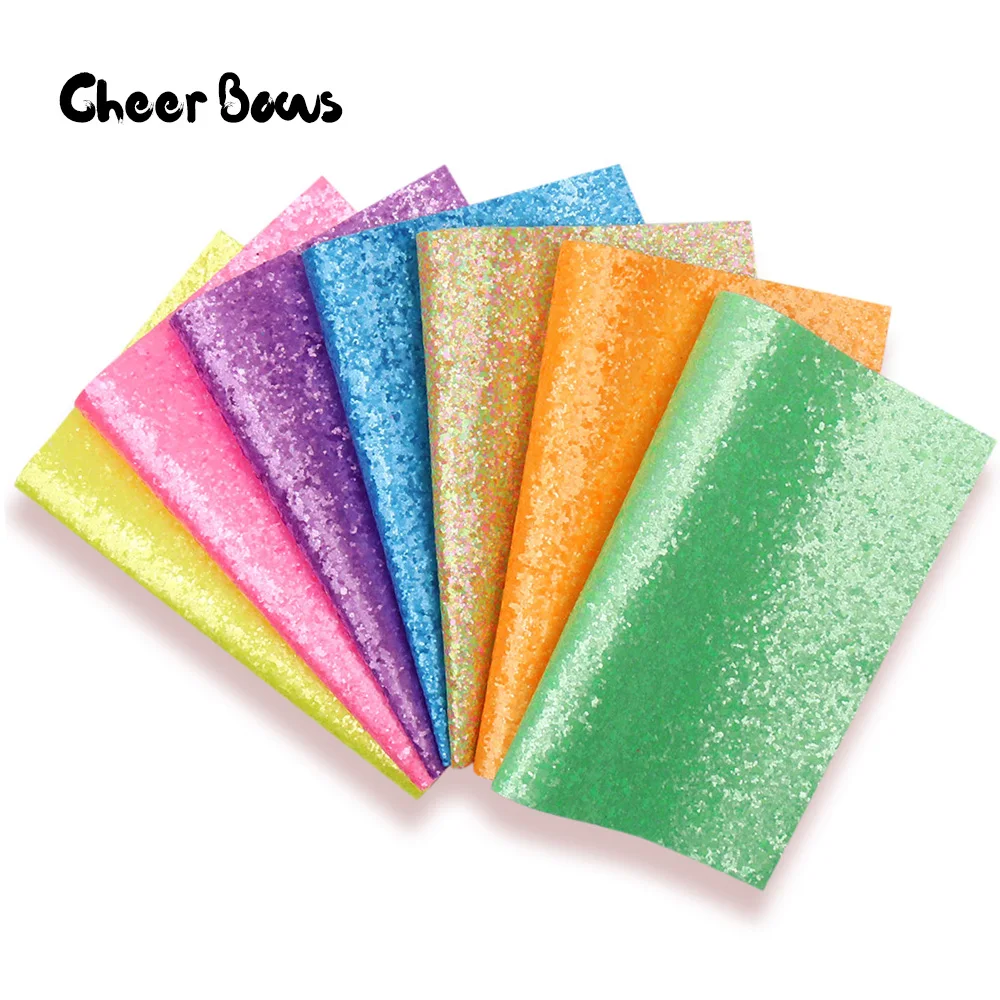 22*30CM Chunky Glitter Leather Sheets Matte Faux For Bows Making Patchwork Crafts DIY Bags Shoes Decorative Materials | Дом и сад