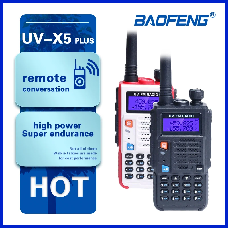 

Рация Baofeng UVX5PLUS, портативная, Двухдиапазонная, UHF/VHF