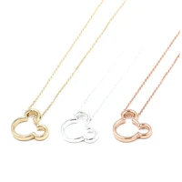 2020 hot selling simple style 3 colors hollow mickey head pendant necklace festive gift for women fashion jewelry wholesale
