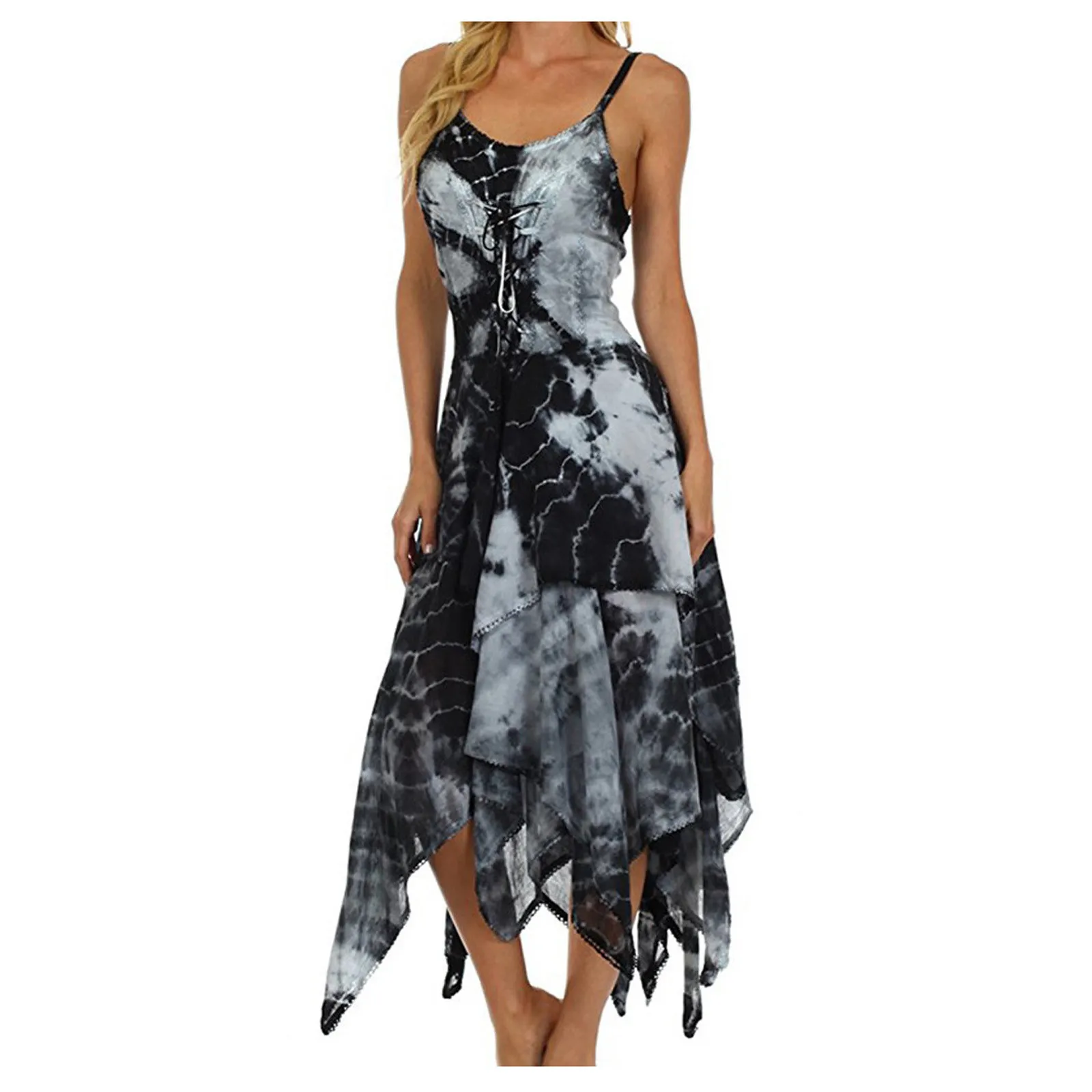 2021 Летний Пляжный праздничный сарафан женское платье с принтом романтичное на