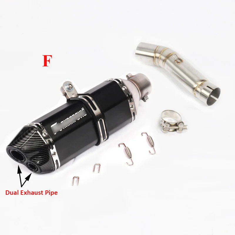 F Слипоны CB500 CB500X CB500F мотоциклетные выхлопные трубы с двойным наконечником среднего звенья трубы для Honda CBR500 CB500X CB500F - Цвет: F