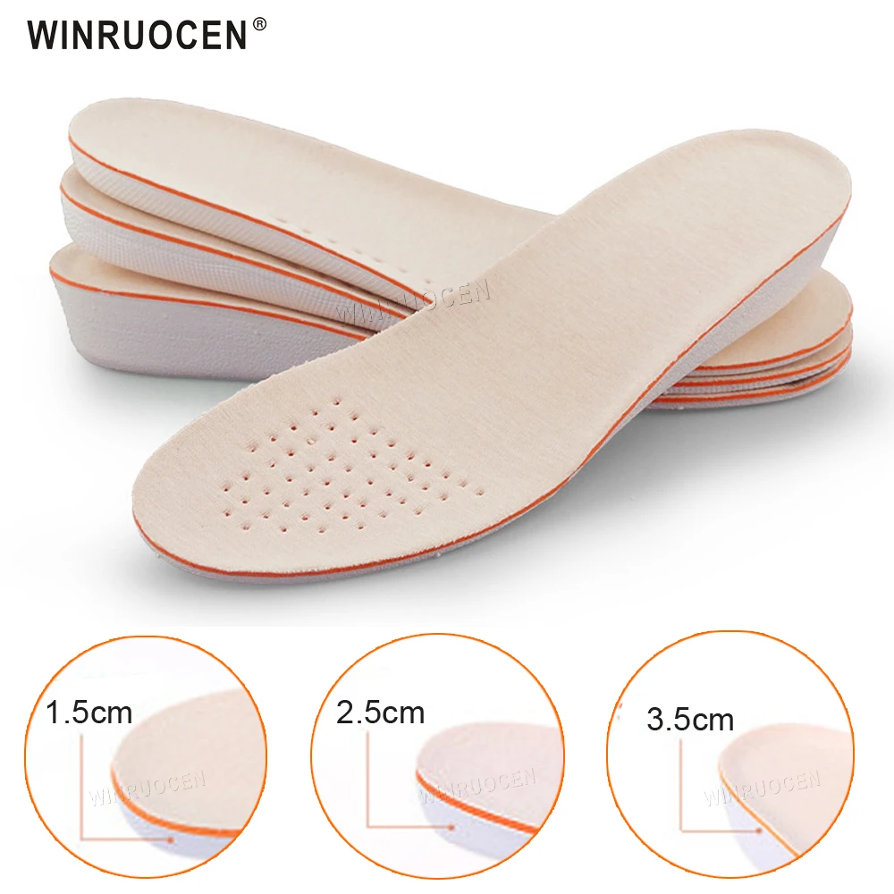 

Unisex Height Increase Insoles 1.5-3.5cm Height Sweat-absorbent Deodorant Breathable Shoe Pad Inserts Foot for Men Women Care