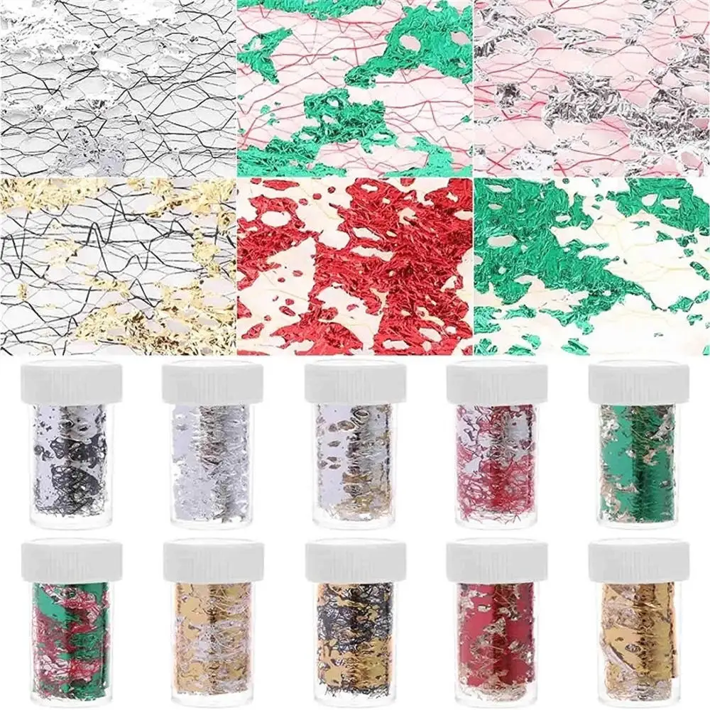 1 Box 3D Mesh Gold Silver Nail Art Tools Foil Irregular Aluminum Nail Sticker Manicure Gel Polish DIY Nails Design Decoration