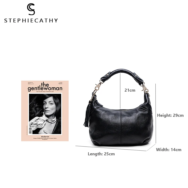 SC брендовая сумка хобо из натуральной кожи для женщин модная с кисточками